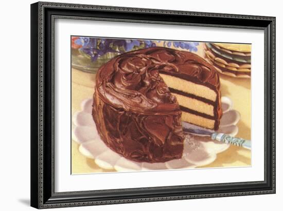 Cake with Chocolate Frosting-null-Framed Art Print