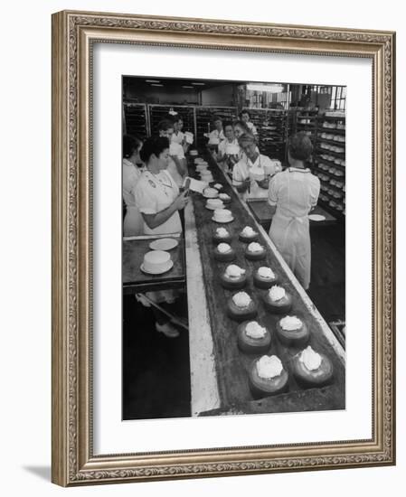 Cakes Being Frosted in A&P Plant-Herbert Gehr-Framed Photographic Print