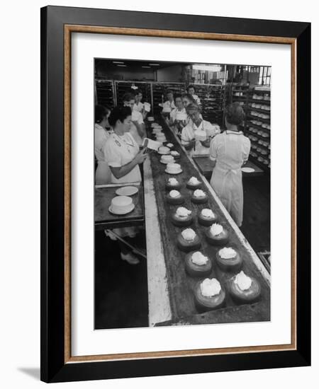 Cakes Being Frosted in A&P Plant-Herbert Gehr-Framed Photographic Print