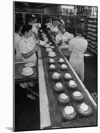 Cakes Being Frosted in A&P Plant-Herbert Gehr-Mounted Photographic Print