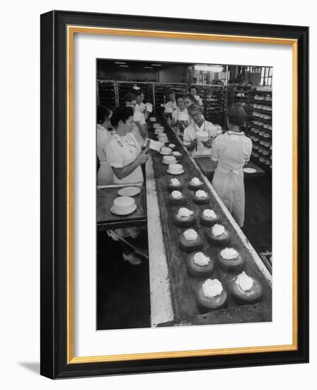 Cakes Being Frosted in A&P Plant-Herbert Gehr-Framed Photographic Print