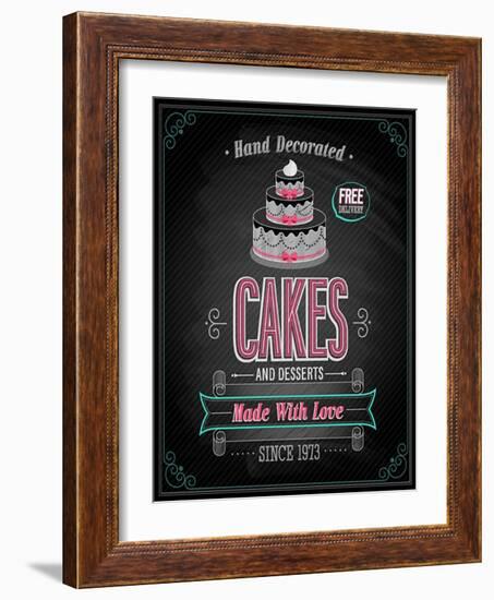 Cakes Poster - Chalkboard-avean-Framed Art Print