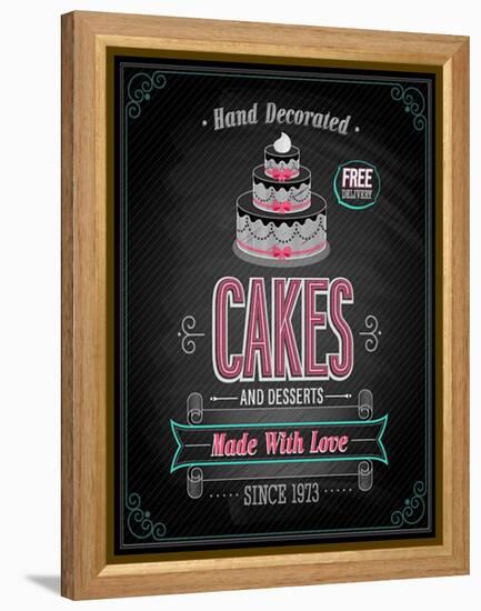 Cakes Poster - Chalkboard-avean-Framed Stretched Canvas