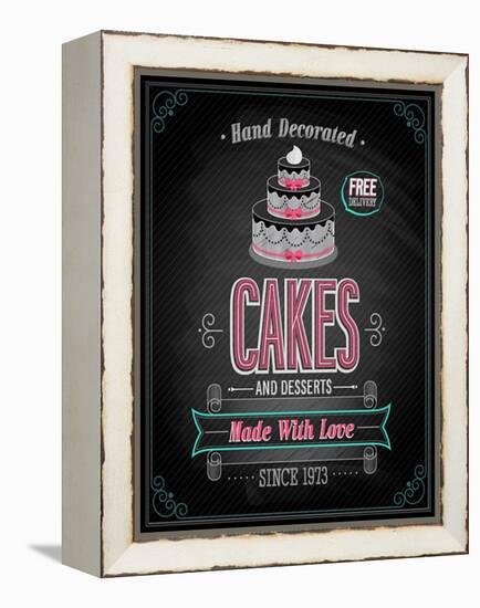 Cakes Poster - Chalkboard-avean-Framed Stretched Canvas