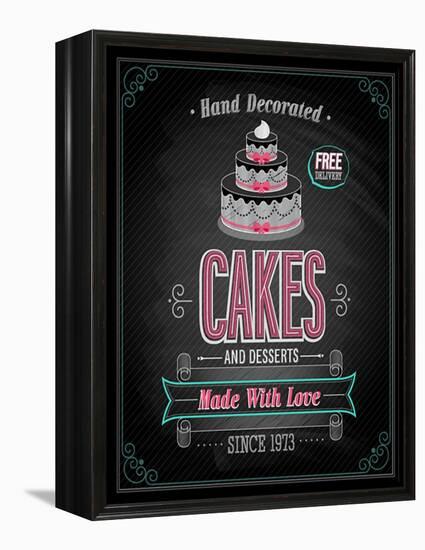 Cakes Poster - Chalkboard-avean-Framed Stretched Canvas