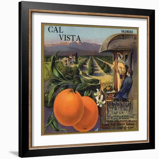 Cal Vista Brand - Pomona, California - Citrus Crate Label-Lantern Press-Framed Art Print