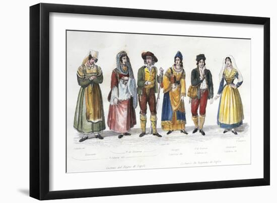 Calabrian Costumes, Italy, 18th Century-null-Framed Giclee Print