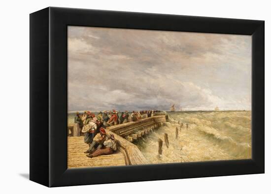 Calais Pier, 1844 (Oil on Canvas)-David Cox-Framed Premier Image Canvas