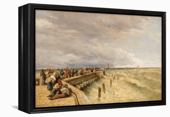 Calais Pier, 1844 (Oil on Canvas)-David Cox-Framed Premier Image Canvas