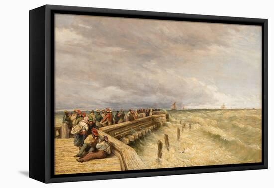 Calais Pier, 1844 (Oil on Canvas)-David Cox-Framed Premier Image Canvas