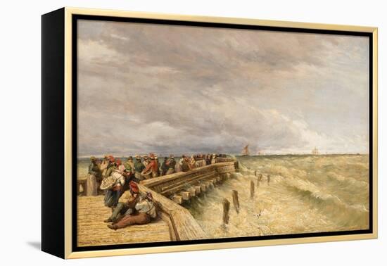 Calais Pier, 1844 (Oil on Canvas)-David Cox-Framed Premier Image Canvas