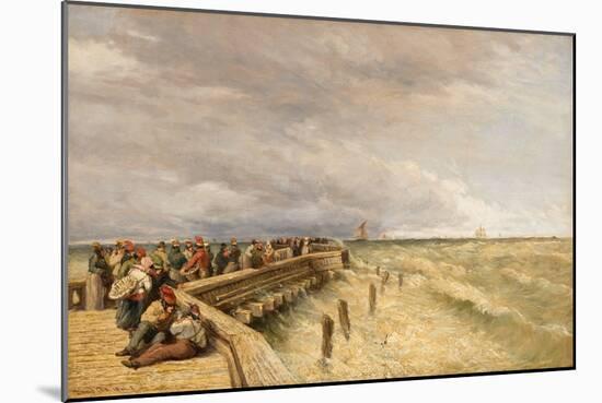 Calais Pier, 1844 (Oil on Canvas)-David Cox-Mounted Giclee Print