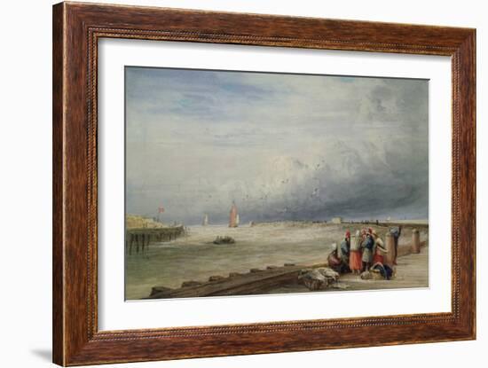 Calais Pier (W/C)-David Cox-Framed Giclee Print