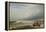 Calais Pier (W/C)-David Cox-Framed Premier Image Canvas