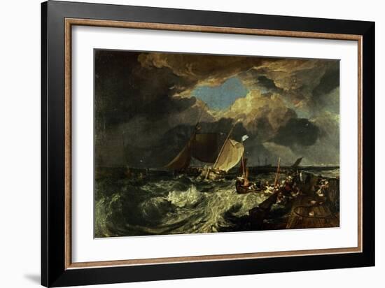 Calais Pier, with French Fishermen Preparing for Sea: an English Packet Arriving-J. M. W. Turner-Framed Giclee Print