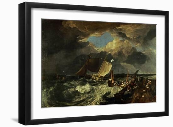 Calais Pier, with French Fishermen Preparing for Sea: an English Packet Arriving-J. M. W. Turner-Framed Giclee Print