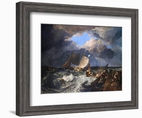 Calais Pier with French Poissards Preparing for Sea: an English Packet Arriving, 1803-J. M. W. Turner-Framed Giclee Print