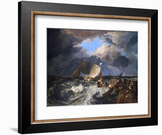 Calais Pier with French Poissards Preparing for Sea: an English Packet Arriving, 1803-J. M. W. Turner-Framed Giclee Print