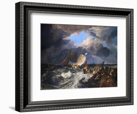 Calais Pier with French Poissards Preparing for Sea: an English Packet Arriving, 1803-J. M. W. Turner-Framed Giclee Print