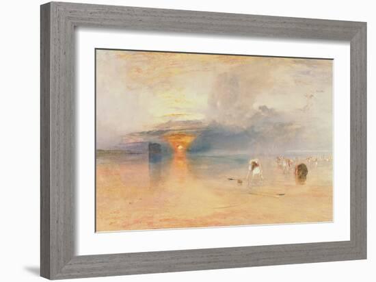 Calais Sands at Low Water, Poissards Gathering Bait, 1830-JMW Turner-Framed Giclee Print