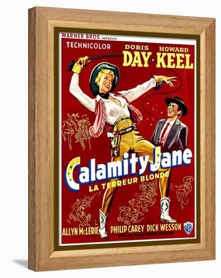 Calamity Jane, Doris Day, Howard Keel, (Belgian Poster Art), 1953-null-Framed Stretched Canvas