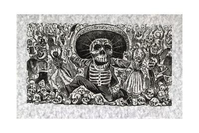 antique Skeletons Riding Bicycles José Posada Skulls 20/"x12/" Art Print Bike