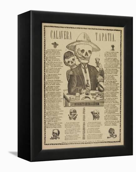 Calavera Tapatia-Antonio Vanegas Arroyo-Framed Stretched Canvas