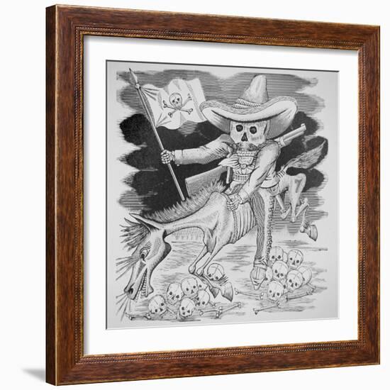 Calavera Zapatista, C.1910 (Engraving)-Jose Guadalupe Posada-Framed Giclee Print