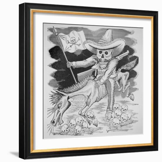 Calavera Zapatista, C.1910 (Engraving)-Jose Guadalupe Posada-Framed Giclee Print