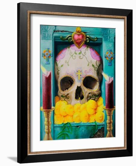 Calavera-Robert Valadez-Framed Art Print