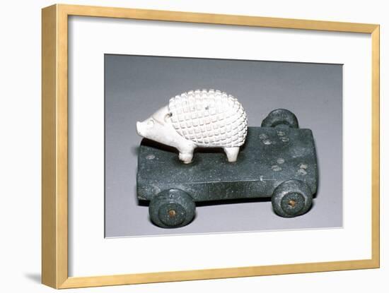 Calcite and bitumen hedgehog mounted on wheeled base, Susa, c12th century BC. Artist: Unknown-Unknown-Framed Giclee Print