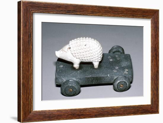 Calcite and bitumen hedgehog mounted on wheeled base, Susa, c12th century BC. Artist: Unknown-Unknown-Framed Giclee Print