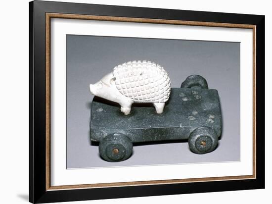 Calcite and bitumen hedgehog mounted on wheeled base, Susa, c12th century BC. Artist: Unknown-Unknown-Framed Giclee Print