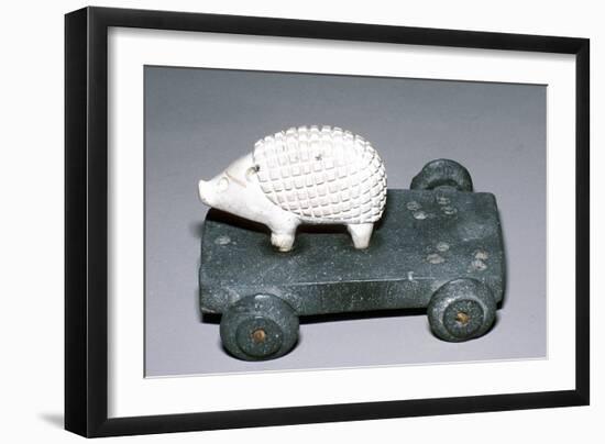 Calcite and bitumen hedgehog mounted on wheeled base, Susa, c12th century BC. Artist: Unknown-Unknown-Framed Giclee Print