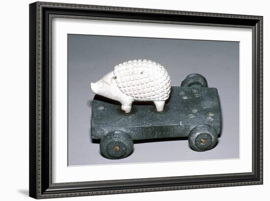 Calcite and bitumen hedgehog mounted on wheeled base, Susa, c12th century BC. Artist: Unknown-Unknown-Framed Giclee Print