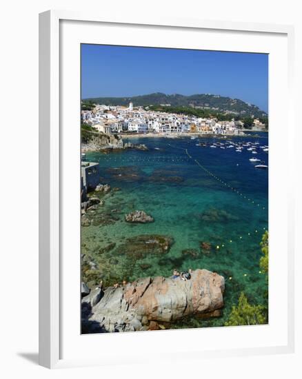 Calella De Palafrugell and Cap De St. Sebastia, Costa Brava, Catalonia, Spain, Mediterranean, Europ-Stuart Black-Framed Photographic Print