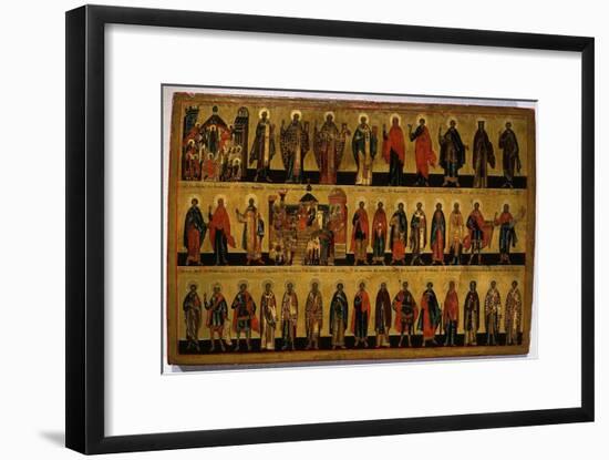 Calendar for October, Icon, Mid 18th Century Novgorod School Russian-null-Framed Giclee Print