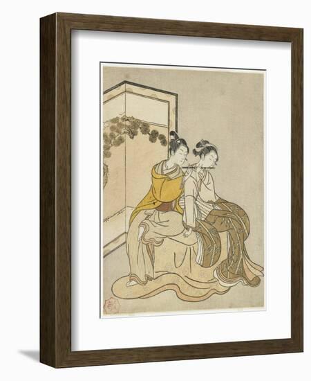 Calender Print for Meiwa 2 and a Mitate of Emperor Xuanzong and Yang Guifei, 1765-Suzuki Harunobu-Framed Giclee Print