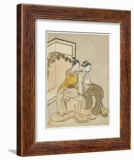 Calender Print for Meiwa 2 and a Mitate of Emperor Xuanzong and Yang Guifei, 1765-Suzuki Harunobu-Framed Giclee Print