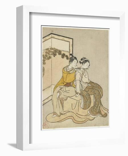 Calender Print for Meiwa 2 and a Mitate of Emperor Xuanzong and Yang Guifei, 1765-Suzuki Harunobu-Framed Giclee Print