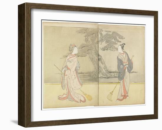Calender Print of Meiwa 2 and a Mitate of the No Play Takasago, 1765-Suzuki Harunobu-Framed Giclee Print
