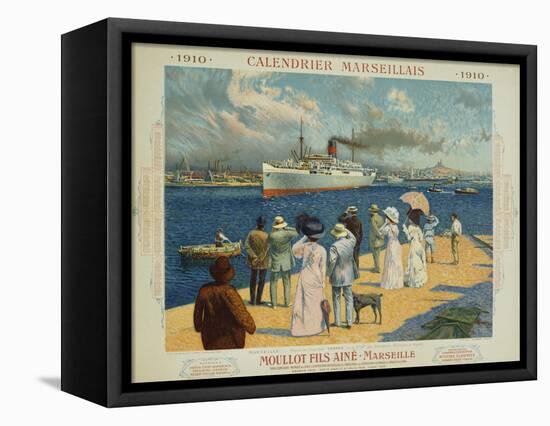 Calendrier Marseillais Travel Poster-David Dellepiane-Framed Premier Image Canvas