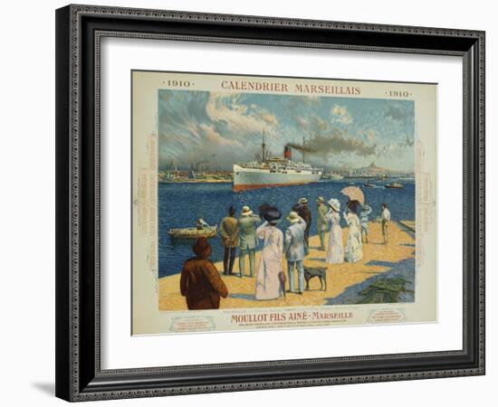 Calendrier Marseillais Travel Poster-David Dellepiane-Framed Premium Giclee Print