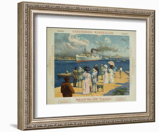 Calendrier Marseillais Travel Poster-David Dellepiane-Framed Giclee Print