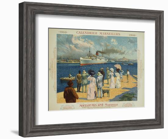 Calendrier Marseillais Travel Poster-David Dellepiane-Framed Giclee Print