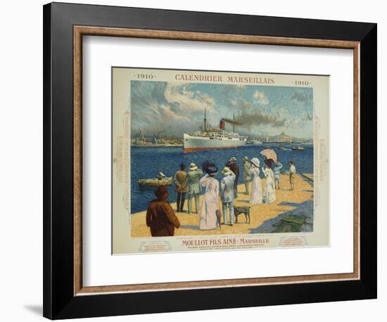 Calendrier Marseillais Travel Poster-David Dellepiane-Framed Giclee Print