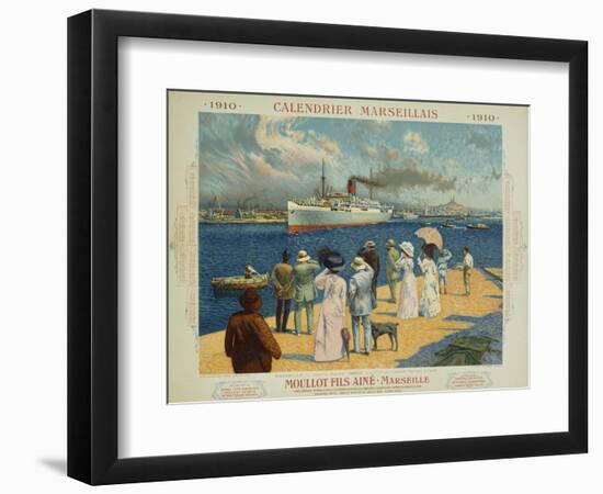 Calendrier Marseillais Travel Poster-David Dellepiane-Framed Giclee Print