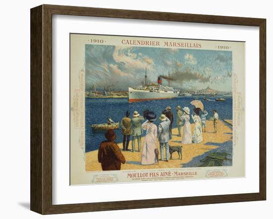 Calendrier Marseillais Travel Poster-David Dellepiane-Framed Giclee Print