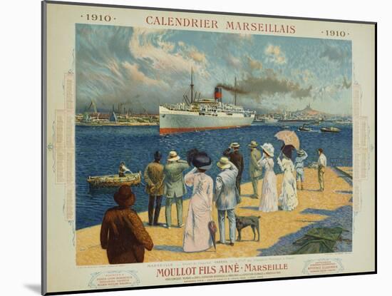 Calendrier Marseillais Travel Poster-David Dellepiane-Mounted Giclee Print