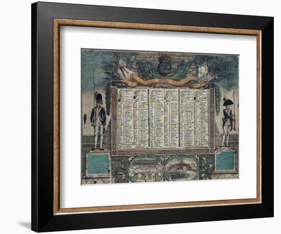 Calendrier Révolutionnaire de janvier à juin 1792-null-Framed Giclee Print